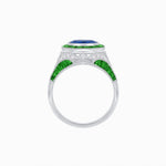 Load image into Gallery viewer, Art Deco Inspired Halo Gemstone Engagement Ring - Shahin Jewelry