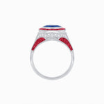 Load image into Gallery viewer, Art Deco Inspired Halo Gemstone Engagement Ring - Shahin Jewelry