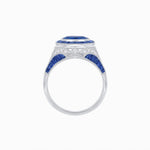 Load image into Gallery viewer, Art Deco Inspired Halo Gemstone Engagement Ring - Shahin Jewelry