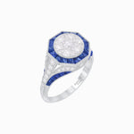 Load image into Gallery viewer, Art Deco Inspired Halo Illusion Diamond Engagement Ring - Shahin Jewelry