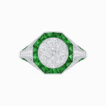 Load image into Gallery viewer, Art Deco Inspired Halo Illusion Diamond Engagement Ring - Shahin Jewelry