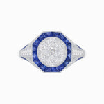 Load image into Gallery viewer, Art Deco Inspired Halo Illusion Diamond Engagement Ring - Shahin Jewelry