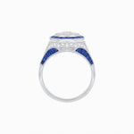 Load image into Gallery viewer, Art Deco Inspired Halo Illusion Diamond Engagement Ring - Shahin Jewelry
