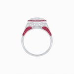 Load image into Gallery viewer, Art Deco Inspired Halo Illusion Diamond Engagement Ring - Shahin Jewelry