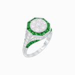 Load image into Gallery viewer, Art Deco Inspired Halo Illusion Diamond Engagement Ring - Shahin Jewelry