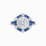 Load image into Gallery viewer, Art Deco Inspired Hexagon Halo Ring - Shahin Jewelry
