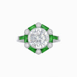 Load image into Gallery viewer, Art Deco Inspired Hexagon Halo Ring - Shahin Jewelry