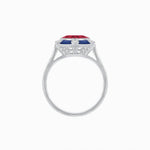 Load image into Gallery viewer, Art Deco Inspired Hexagon Halo Ring With Gemstone - Shahin Jewelry