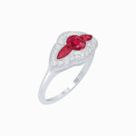 Load image into Gallery viewer, Art Deco Inspired Horisontal Three Stone Ring - Shahin Jewelry