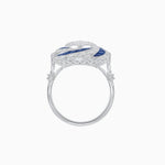 Load image into Gallery viewer, Art Deco - inspired illusion Engagement Ring Swirl Design - Shahin Jewelry