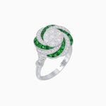 Load image into Gallery viewer, Art Deco - inspired illusion Engagement Ring Swirl Design - Shahin Jewelry