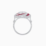 Load image into Gallery viewer, Art Deco - inspired illusion Engagement Ring Swirl Design - Shahin Jewelry