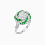 Load image into Gallery viewer, Art Deco - inspired illusion Engagement Ring Swirl Design - Shahin Jewelry