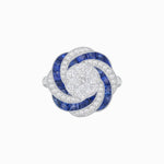 Load image into Gallery viewer, Art Deco - inspired illusion Engagement Ring Swirl Design - Shahin Jewelry