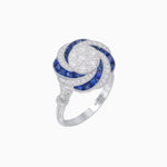 Load image into Gallery viewer, Art Deco - inspired illusion Engagement Ring Swirl Design - Shahin Jewelry
