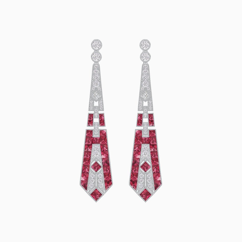 Art Deco Inspired Lozenge Shape Earrings - Shahin Jewelry
