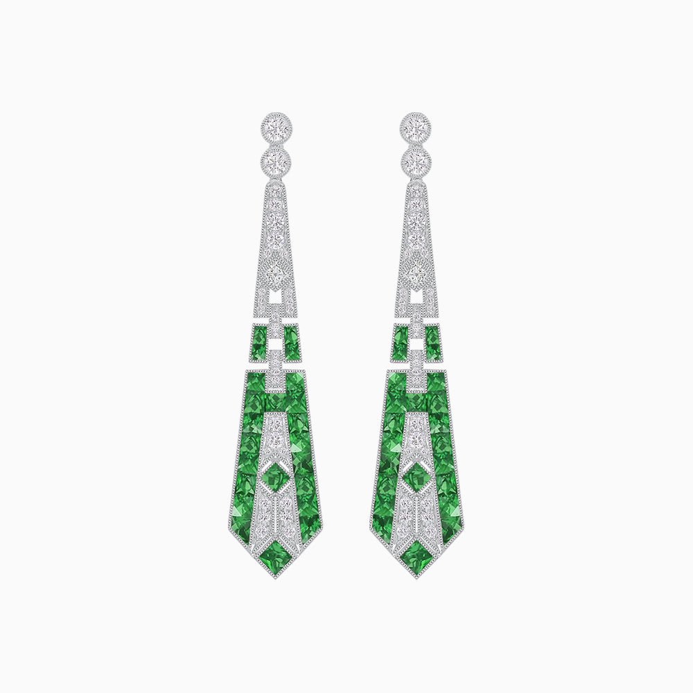 Art Deco Inspired Lozenge Shape Earrings - Shahin Jewelry