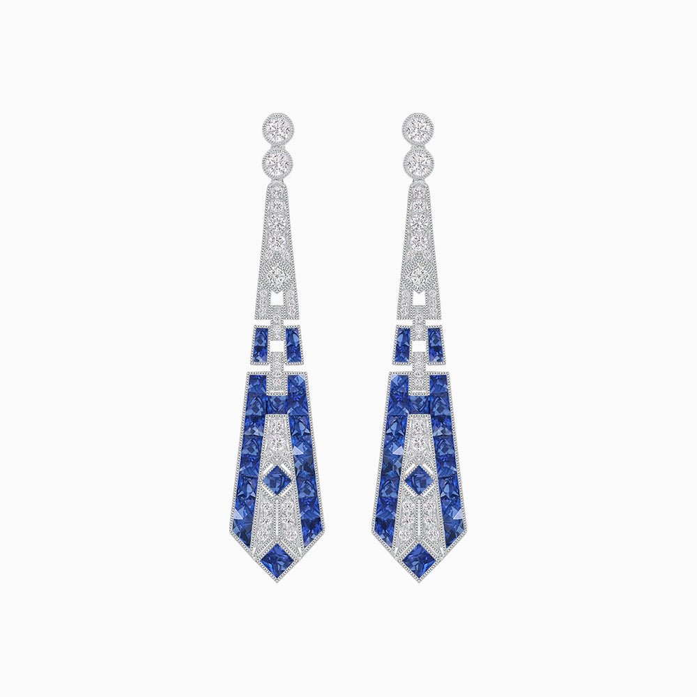 Art Deco Inspired Lozenge Shape Earrings - Shahin Jewelry
