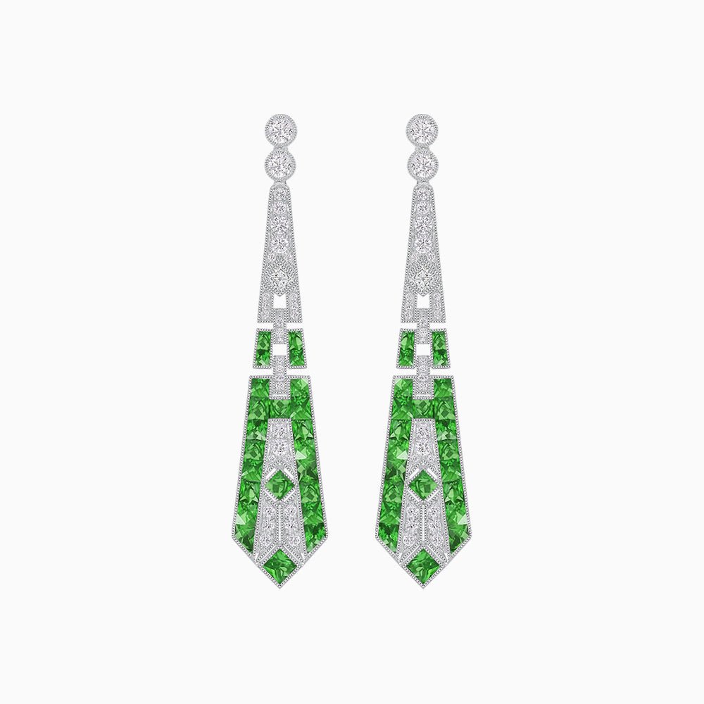 Art Deco Inspired Lozenge Shape Earrings - Shahin Jewelry