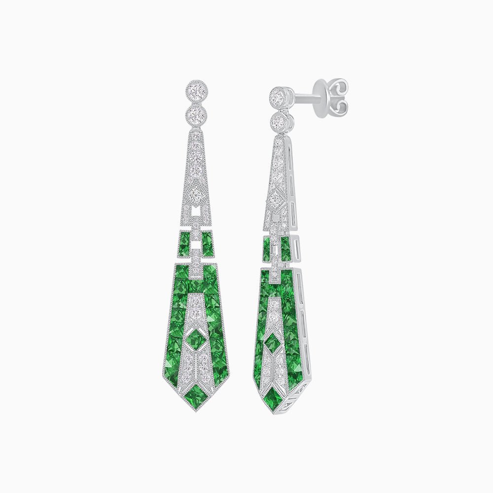 Art Deco Inspired Lozenge Shape Earrings - Shahin Jewelry