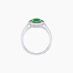 Load image into Gallery viewer, Art Deco Inspired Marquise Cut Calibré Gemstone Halo Ring - Shahin Jewelry