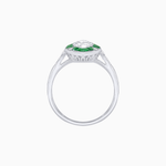 Load image into Gallery viewer, Art Deco Inspired Marquise Cut Calibré Gemstone Halo Ring - Shahin Jewelry