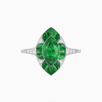 Load image into Gallery viewer, Art Deco Inspired Marquise Cut Calibré Gemstone Halo Ring - Shahin Jewelry