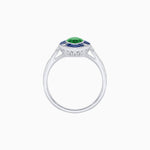 Load image into Gallery viewer, Art Deco Inspired Marquise Cut Calibré Gemstone Halo Ring - Shahin Jewelry