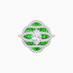 Load image into Gallery viewer, Art Deco Inspired Marquise Cut Sea Wave Design Gemstone Ring - Shahin Jewelry
