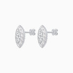 Load image into Gallery viewer, Art Deco Inspired Marquise Cut Stud Earrings with Baguette Diamond Halo - Shahin Jewelry