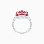 Load image into Gallery viewer, Art Deco Inspired Marquise Halo Ring with Customizable French - Cut Gemstone Accents - Shahin Jewelry