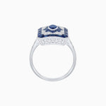 Load image into Gallery viewer, Art Deco Inspired Marquise Halo Ring with Customizable French - Cut Gemstone Accents - Shahin Jewelry