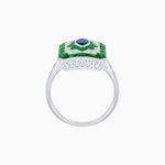 Load image into Gallery viewer, Art Deco Inspired Marquise Halo Ring with Customizable French - Cut Gemstone Accents - Shahin Jewelry