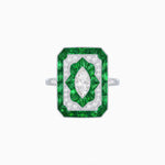 Load image into Gallery viewer, Art Deco Inspired Marquise Halo Ring with Customizable French - Cut Gemstone Accents - Shahin Jewelry