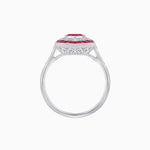 Load image into Gallery viewer, Art Deco-Inspired Marquise Halo Ring with Scalloped Diamond Motif Custom Center Stone | Sculptural Elegance | Vintage-Inspired Craftsmanship - Shahin Jewelry