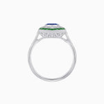 Load image into Gallery viewer, Art Deco-Inspired Marquise Halo Ring with Scalloped Diamond Motif Custom Center Stone | Sculptural Elegance | Vintage-Inspired Craftsmanship - Shahin Jewelry
