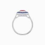 Load image into Gallery viewer, Art Deco-Inspired Marquise Halo Ring with Scalloped Diamond Motif Custom Center Stone | Sculptural Elegance | Vintage-Inspired Craftsmanship - Shahin Jewelry