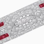 Load image into Gallery viewer, Art Deco Inspired Marquise Shaped Diamond And Gemstone Bracelet - Shahin Jewelry