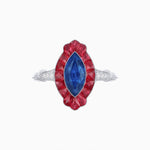 Load image into Gallery viewer, Art Deco Inspired Marquise shaped Gemstone Ring - Shahin Jewelry