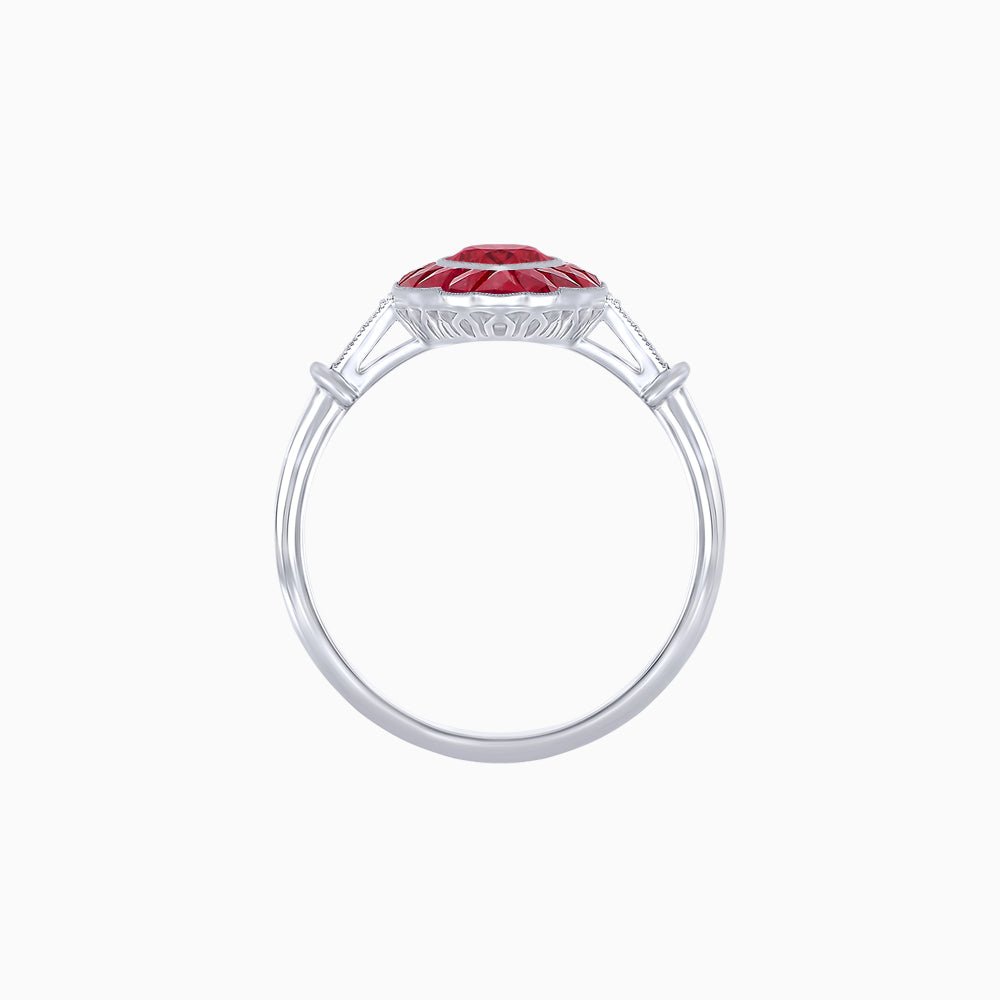 Art Deco Inspired Marquise shaped Gemstone Ring - Shahin Jewelry