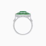 Load image into Gallery viewer, Art Deco-Inspired Mosaic Halo Ring Mounting with French-Cut Gemstone Inlay Custom Center Stone | Bold Symmetry | Hand-Applied Milgrain - Shahin Jewelry