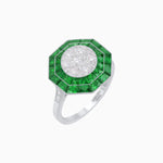 Load image into Gallery viewer, Art Deco Inspired Octagon Illusion Setting Diamond Ring - Shahin Jewelry