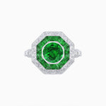 Load image into Gallery viewer, Art Deco Inspired Octagonal French-Cut Gemstone Ring - Shahin Jewelry