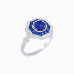 Load image into Gallery viewer, Art Deco Inspired Octagonal French-Cut Gemstone Ring - Shahin Jewelry