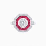 Load image into Gallery viewer, Art Deco Inspired Octagonal French-Cut Gemstone Ring - Shahin Jewelry