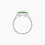 Load image into Gallery viewer, Art Deco Inspired Octagonal Halo Ring with Oval Center Stone and French-Cut Gemstone Border - Shahin Jewelry