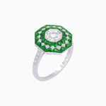 Load image into Gallery viewer, Art Deco Inspired Octagonal - shaped Geometric Ring with Diamond - Shahin Jewelry