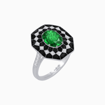 Load image into Gallery viewer, Art Deco Inspired Octagonal - shaped Geometric Ring with Diamond - Shahin Jewelry