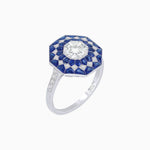 Load image into Gallery viewer, Art Deco Inspired Octagonal - shaped Geometric Ring with Diamond - Shahin Jewelry
