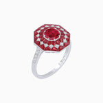 Load image into Gallery viewer, Art Deco Inspired Octagonal shaped Geometric Ring with Gemstone - Shahin Jewelry